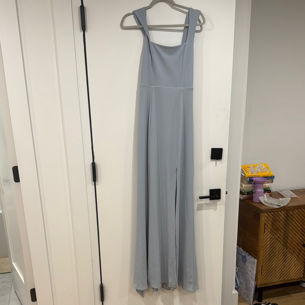 Show Me Your MuMu Paris Gown ~ Steel Blue Stretch